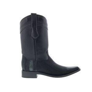 Los Altos Mens Stingray Rowstone Square Toe Boots Black Sole Black Boots (NWT)